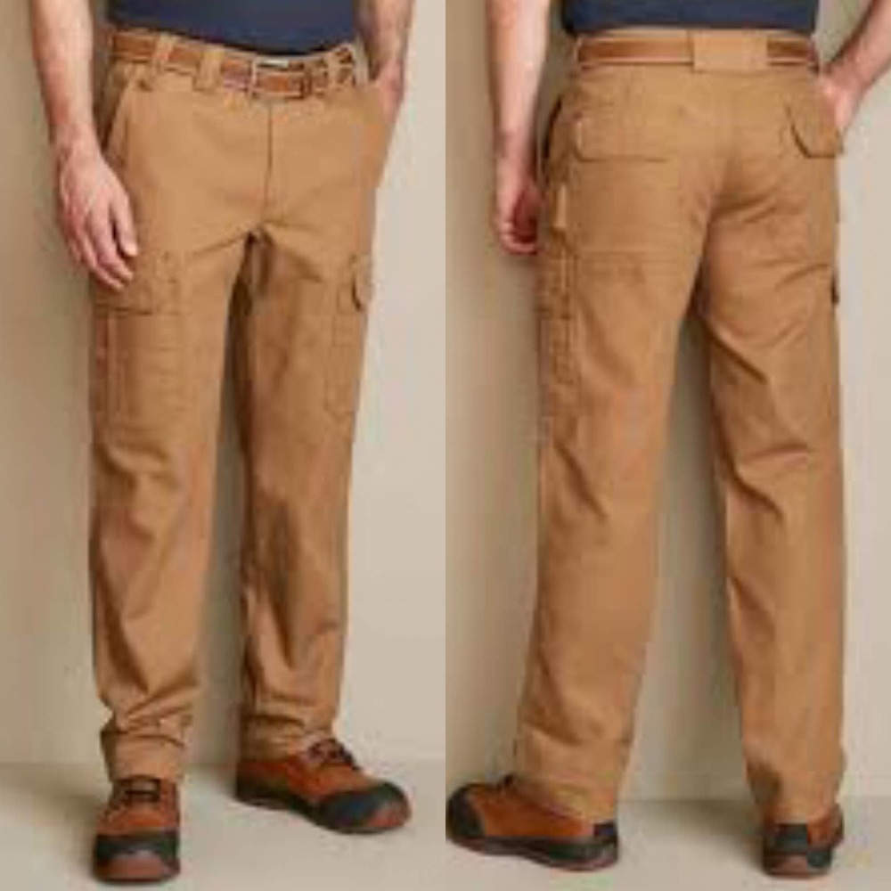Duluth Trading Co Pants Mens 38x30 Tan Fire Hose Standard Fit Cargo Pockets Work